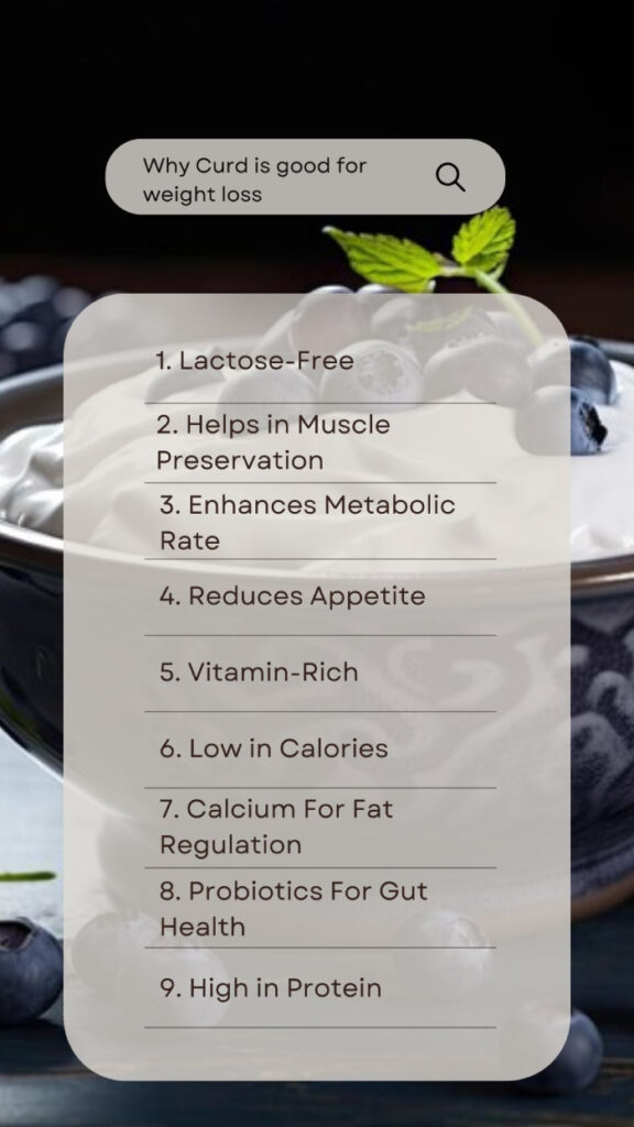 Reasons why curd is good for weight loss