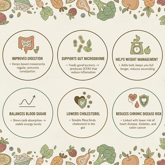 Health benefits of dietary fiber explained